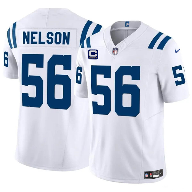 Men's Indianapolis Colts #56 Quenton Nelson White 2024 F.U.S.E. With 4-Star C Patch Vapor Limited Football Stitched Jersey